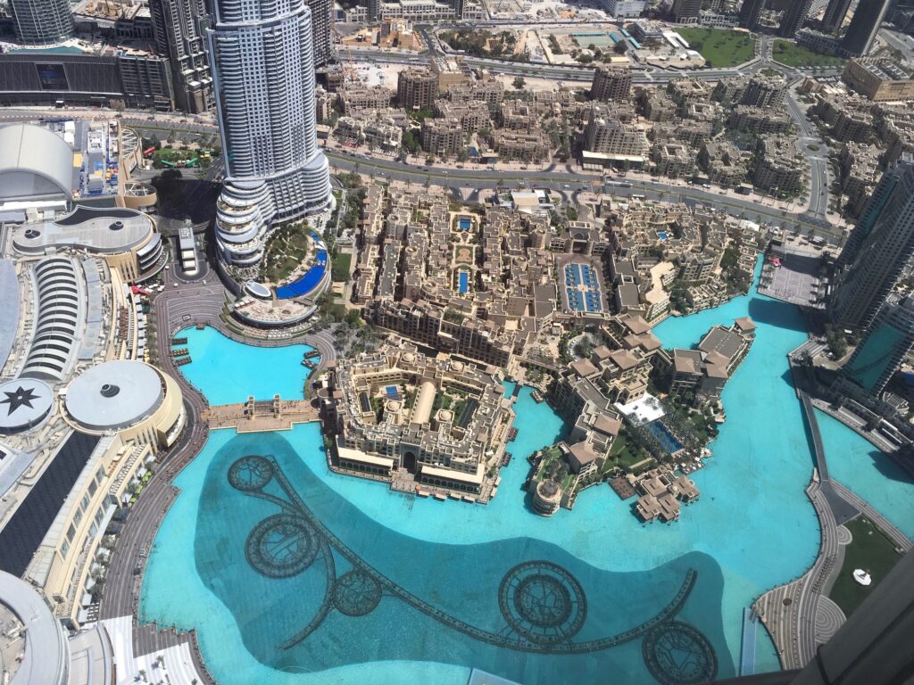 an image taken from the 123rd floor of the Burj Khalifa in Dubai