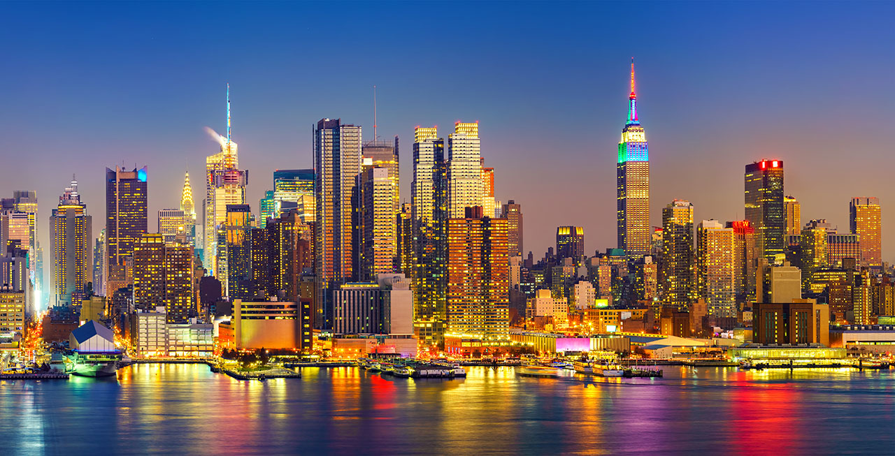 an image of a colorful New York skyline