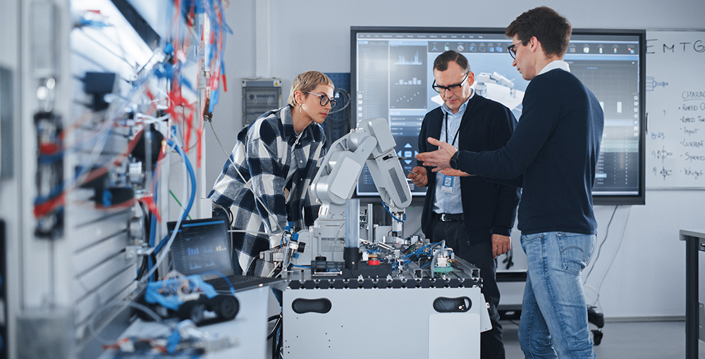 an active discussion in a science lab