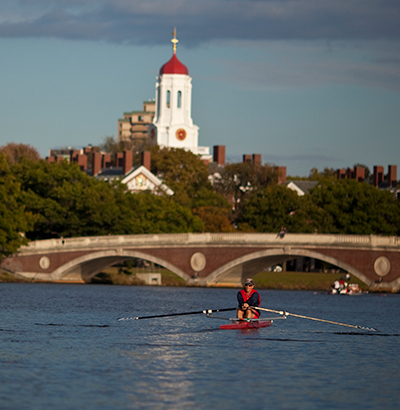 an image of the Charles River and Harvard in the background