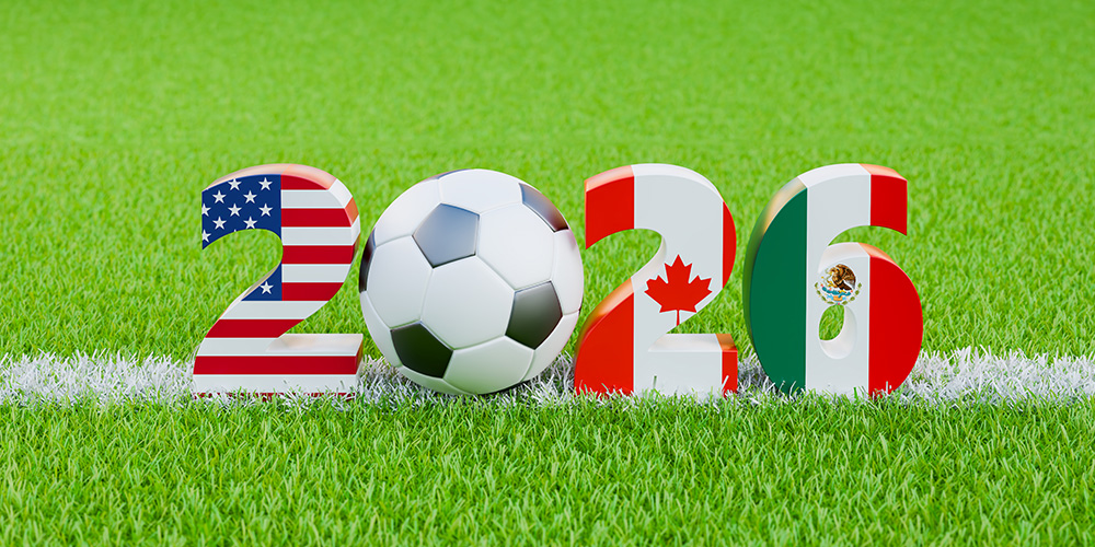 2026, with the numbers showing the different countries hosting the 2026 World Cup.